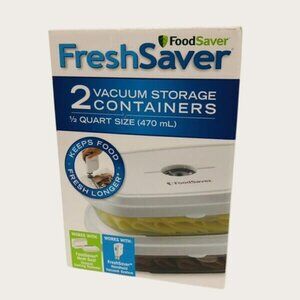 Food Saver Fresh Saver 2 Vacuum Storage Containers 1/2 Quart Size NEW